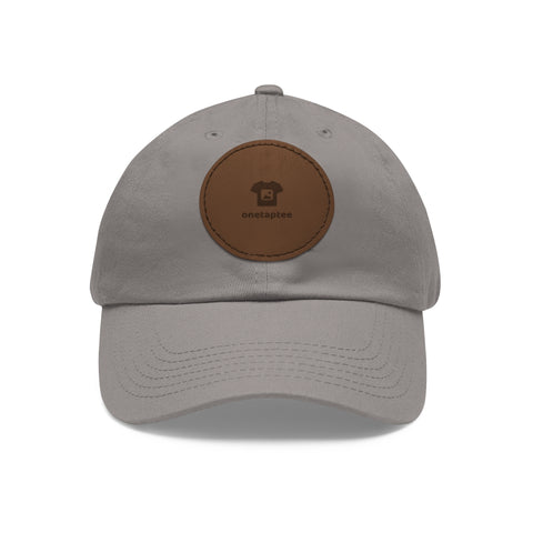 Custom Leather Patch Dad Hat (Round Patch)