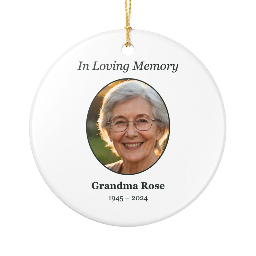 Memorial ornaments with a picture (example)