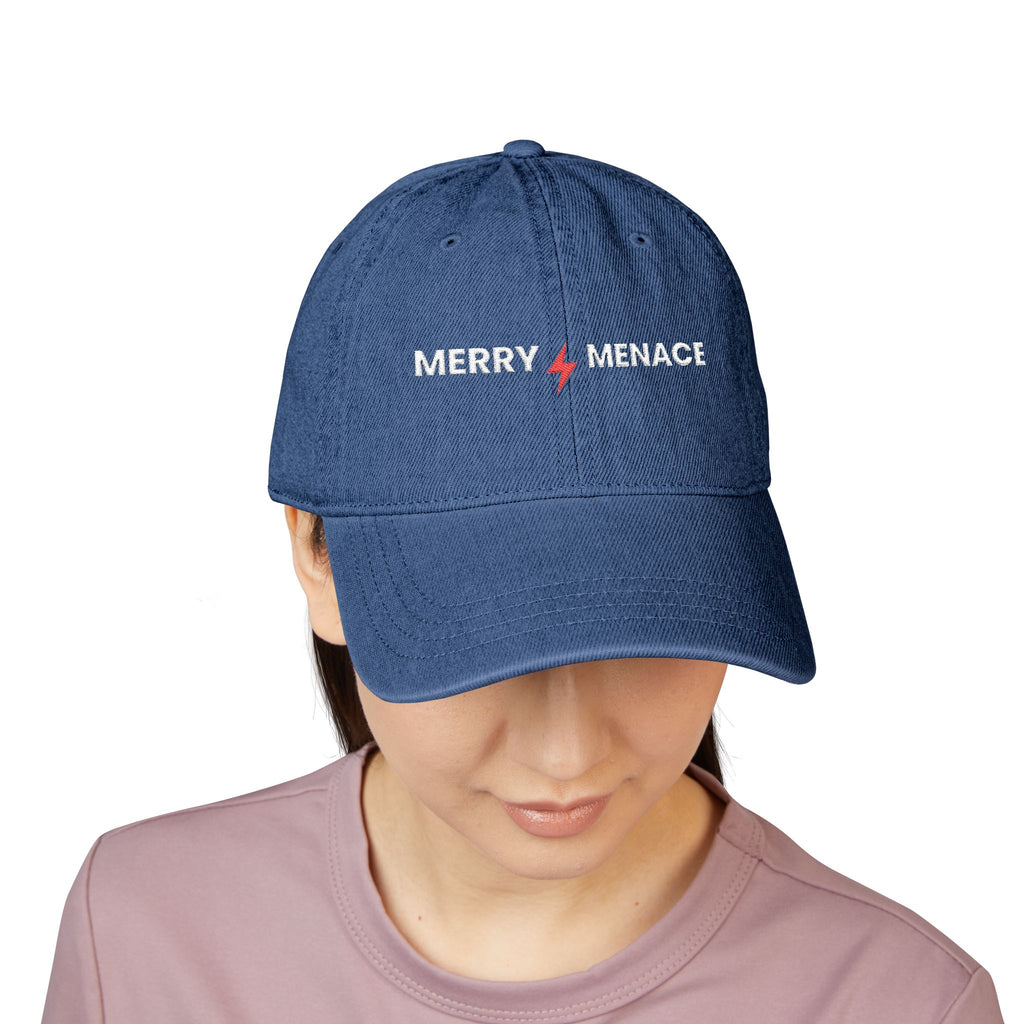 Merry Menace Christmas Denim Hat