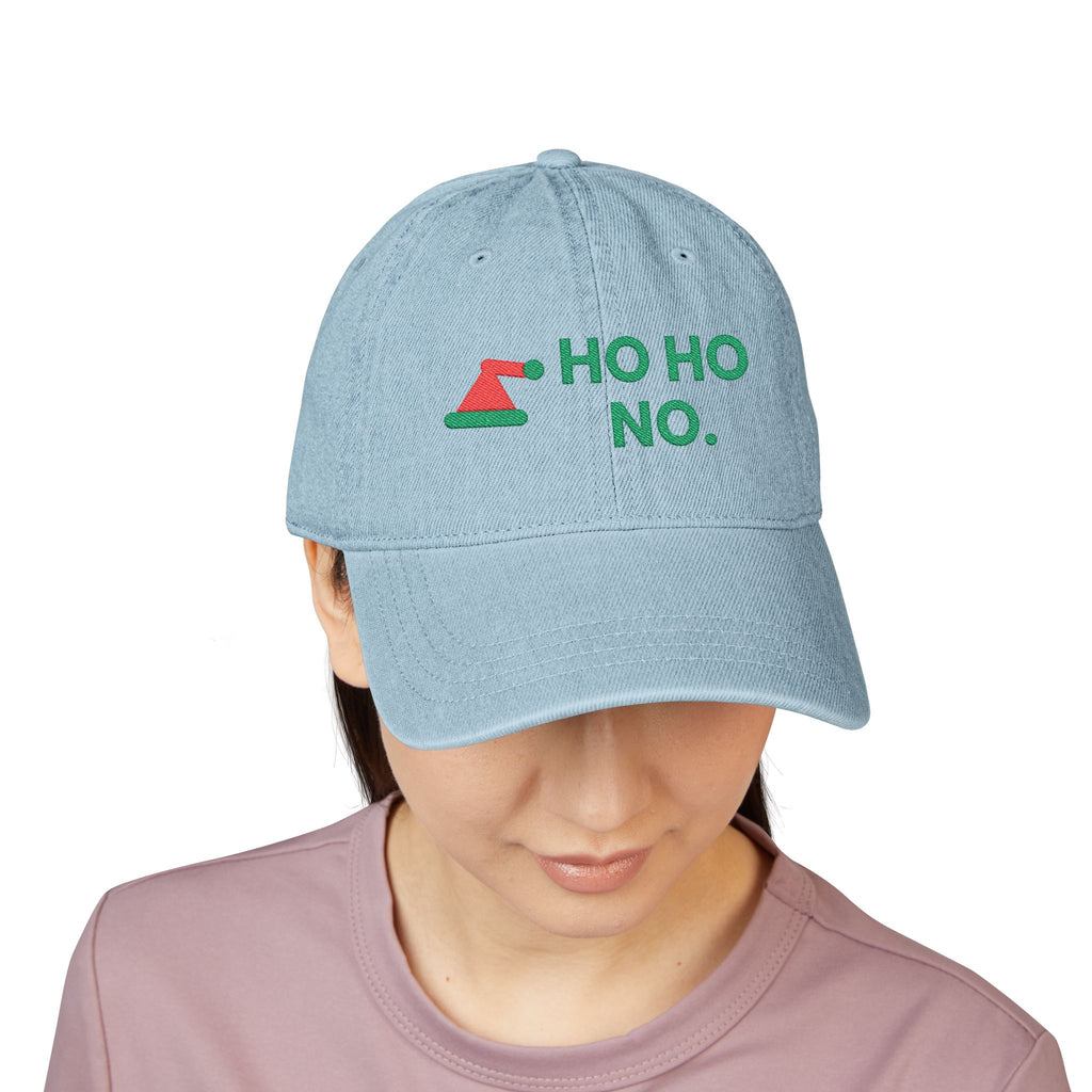 Ho Ho No Christmas Denim Hat