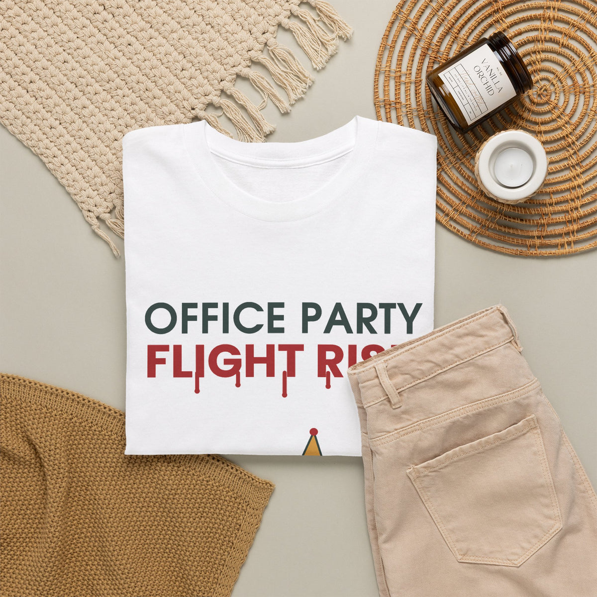 Office Party Flight Risk Christmas T-Shirt