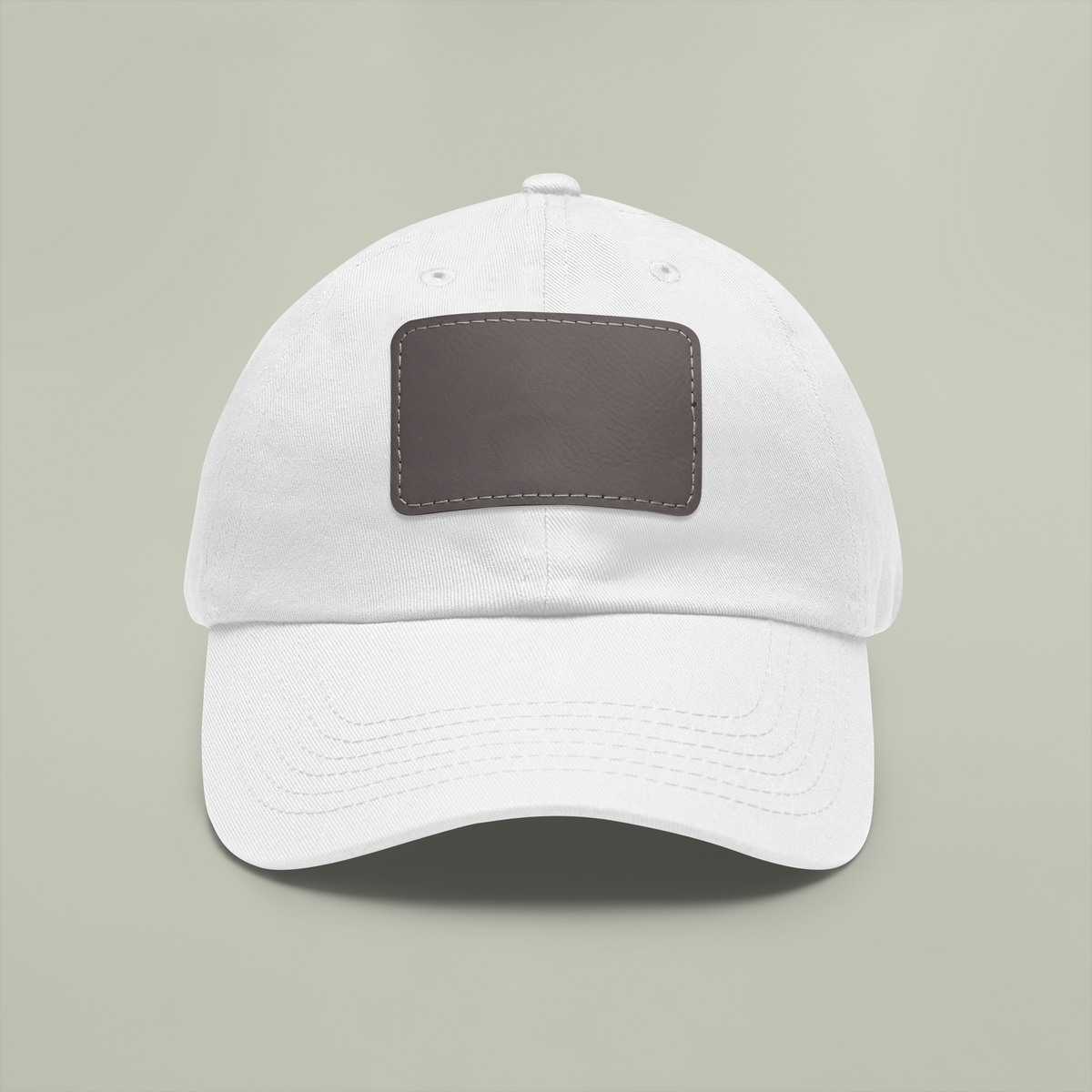 Custom Leather Patch Dad Hat (Rectangle Patch)