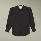 Custom Embroidered Long Sleeve Work Shirt |real|blank|Black/Light Stone