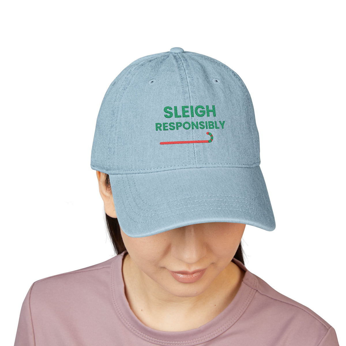 Sleigh Responsibly Christmas Denim Hat