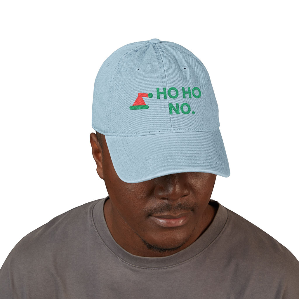 Ho Ho No Christmas Denim Hat