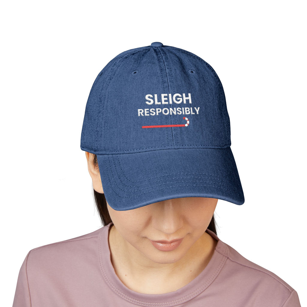 Sleigh Responsibly Christmas Denim Hat