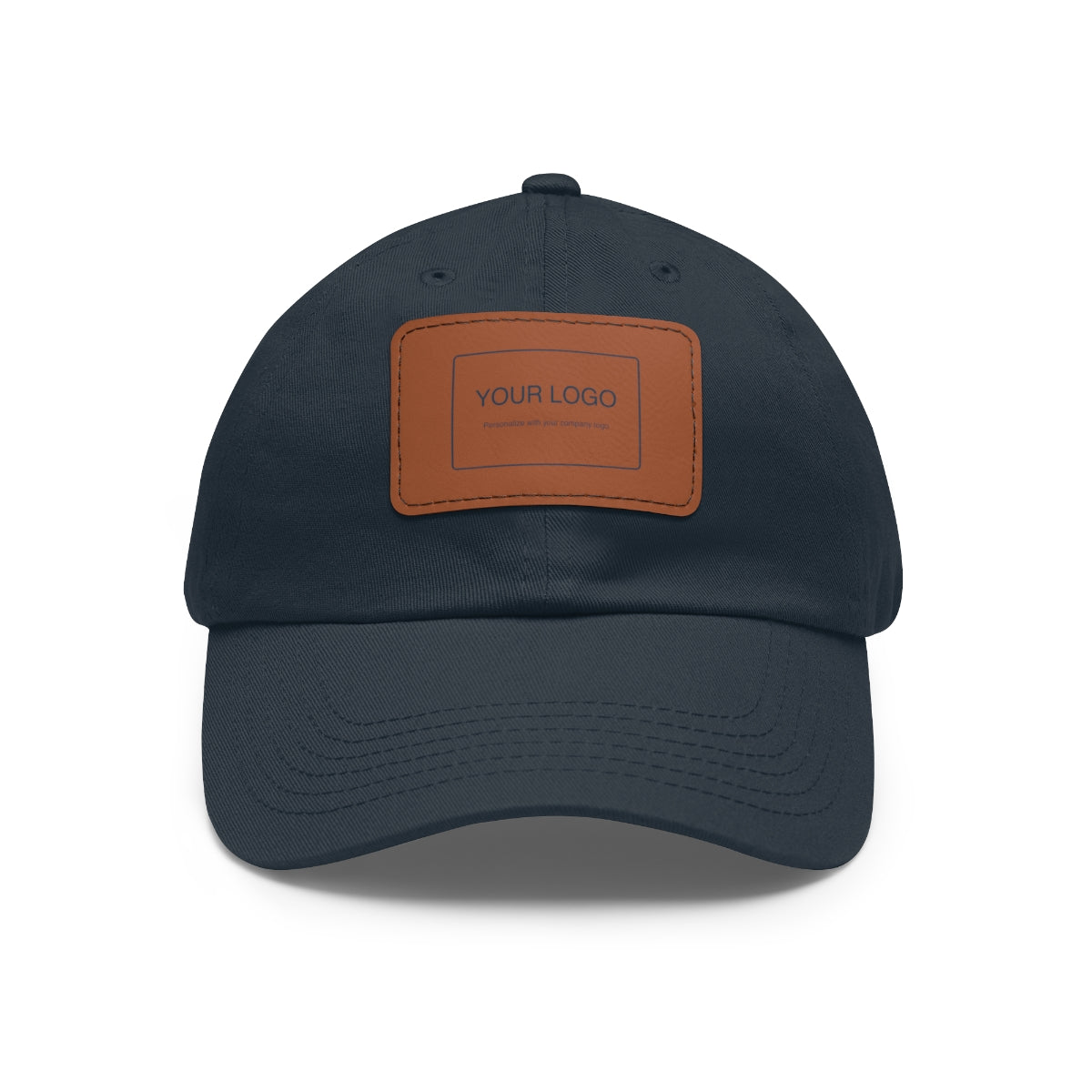 Custom Leather Patch Dad Hat (Rectangle Patch)