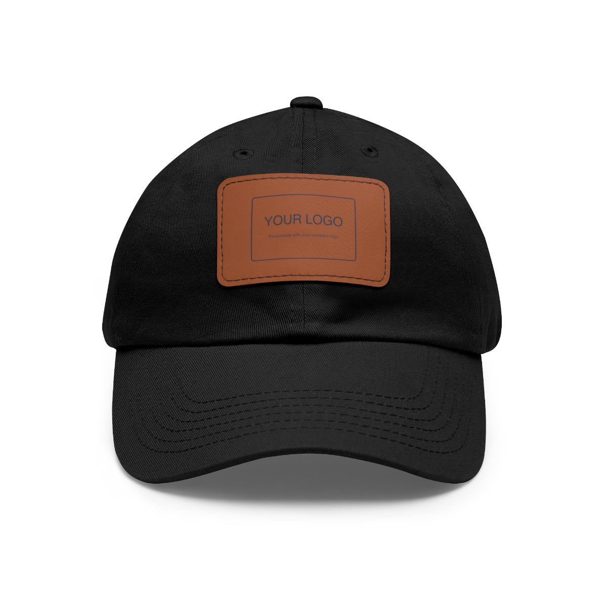 Custom Leather Patch Dad Hat (Rectangle Patch)