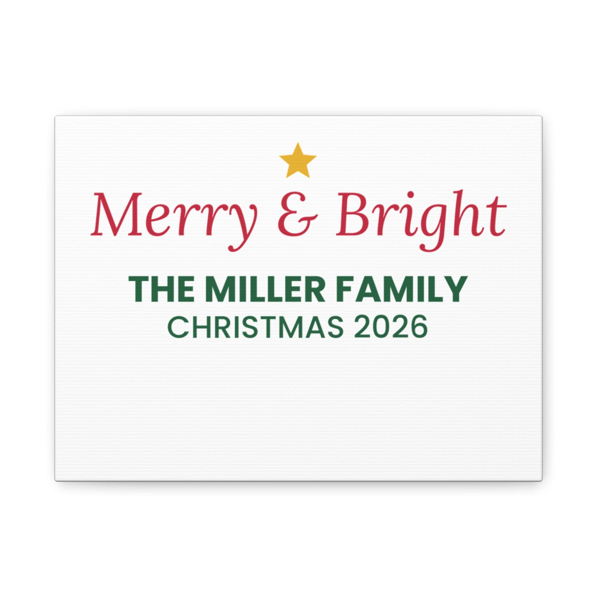 Custom Photo Canvas Print, Family Christmas example