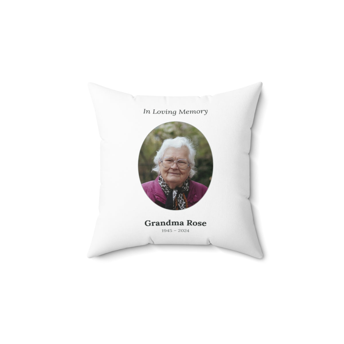Custom Photo Pillow, Memorial example