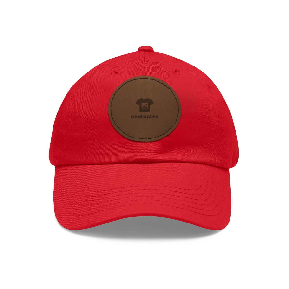 Custom Leather Patch Dad Hat (Round Patch)