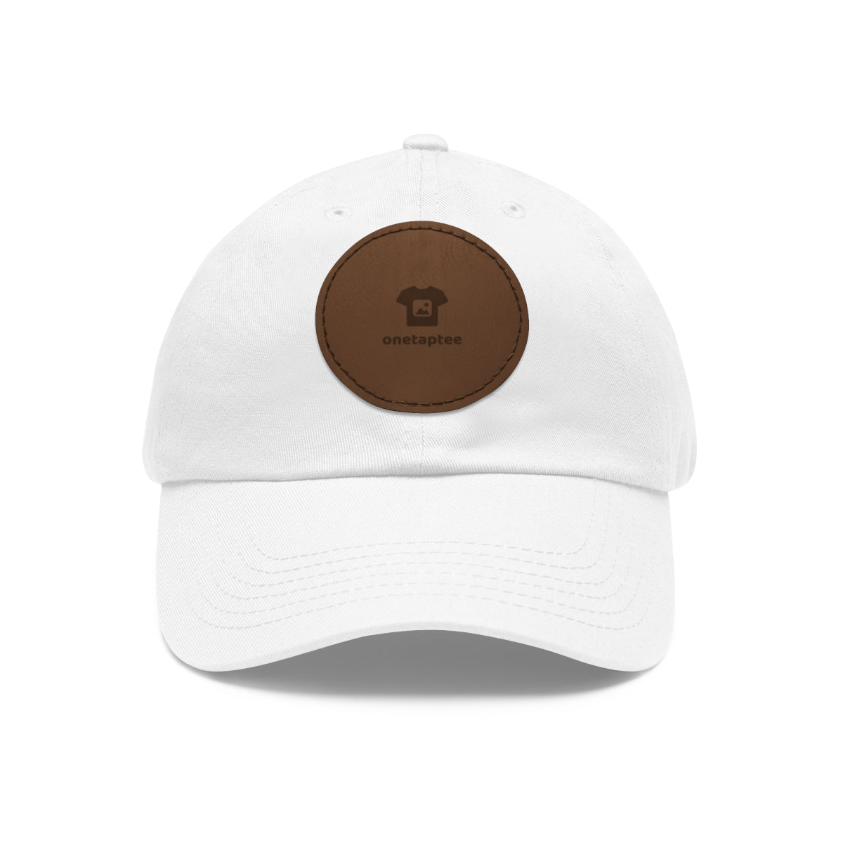 Custom Leather Patch Dad Hat (Round Patch)