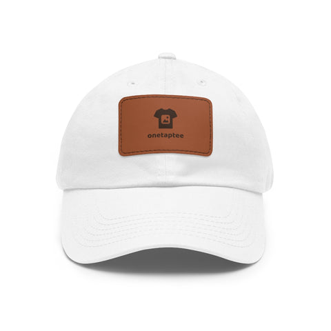 Custom Leather Patch Dad Hat (Rectangle Patch)