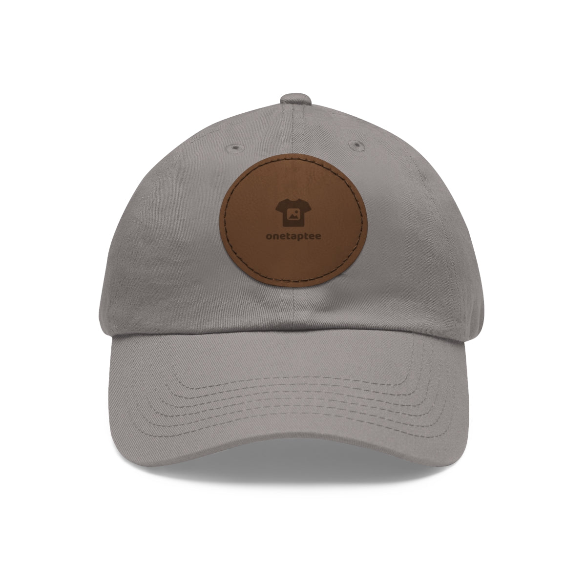 Custom Leather Patch Dad Hat (Round Patch)