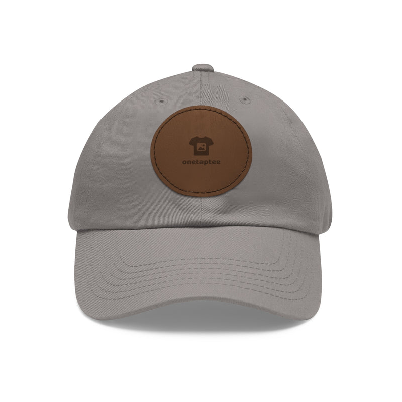 Custom Leather Patch Dad Hat (Round Patch)