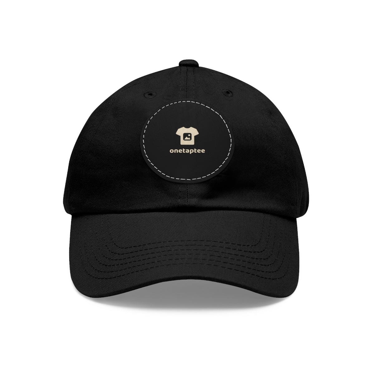 Custom Leather Patch Dad Hat (Round Patch)
